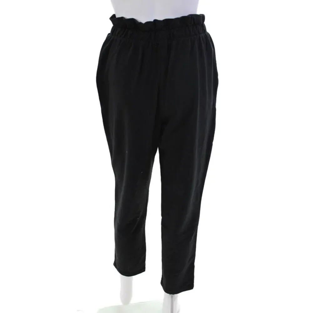 Z Supply Womens Cotton Button Straight Leg Casual Pants Black Size S